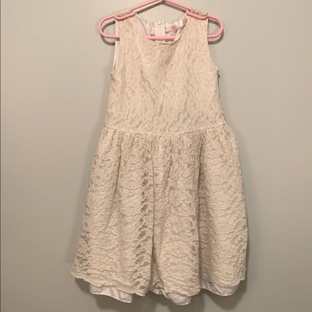 Girl's Cream Lace Dress